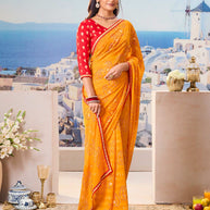 Trendy mustard saree daily wear