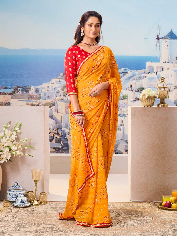 Trendy mustard saree daily wear