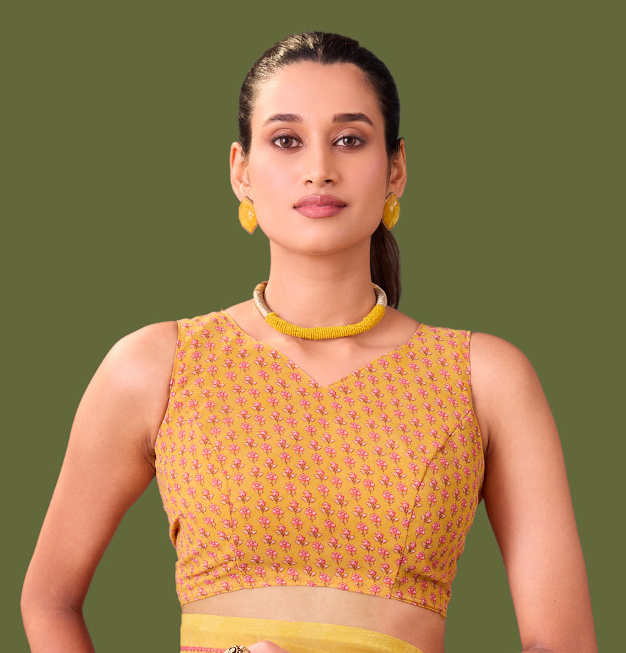 Laxmipati Dillagi Yellow Georgette Floral Saree