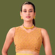 Laxmipati Dillagi Yellow Georgette Floral Saree
