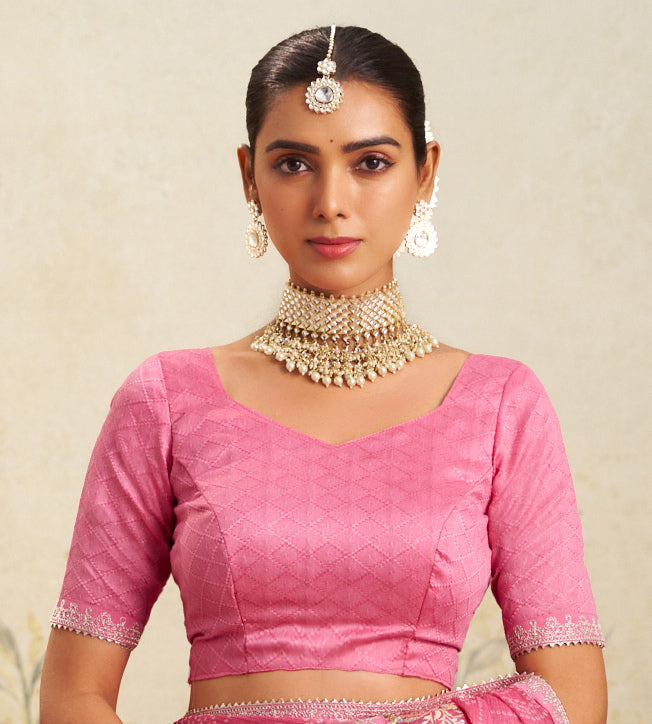 pink colour saree