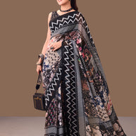 Laxmipati Dillagi Black Georgette Floral Saree
