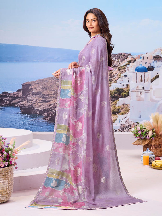 Soft pastel saree style