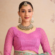 green chiffon saree