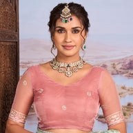 bottle green saree