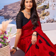 Trendy geometric saree for events