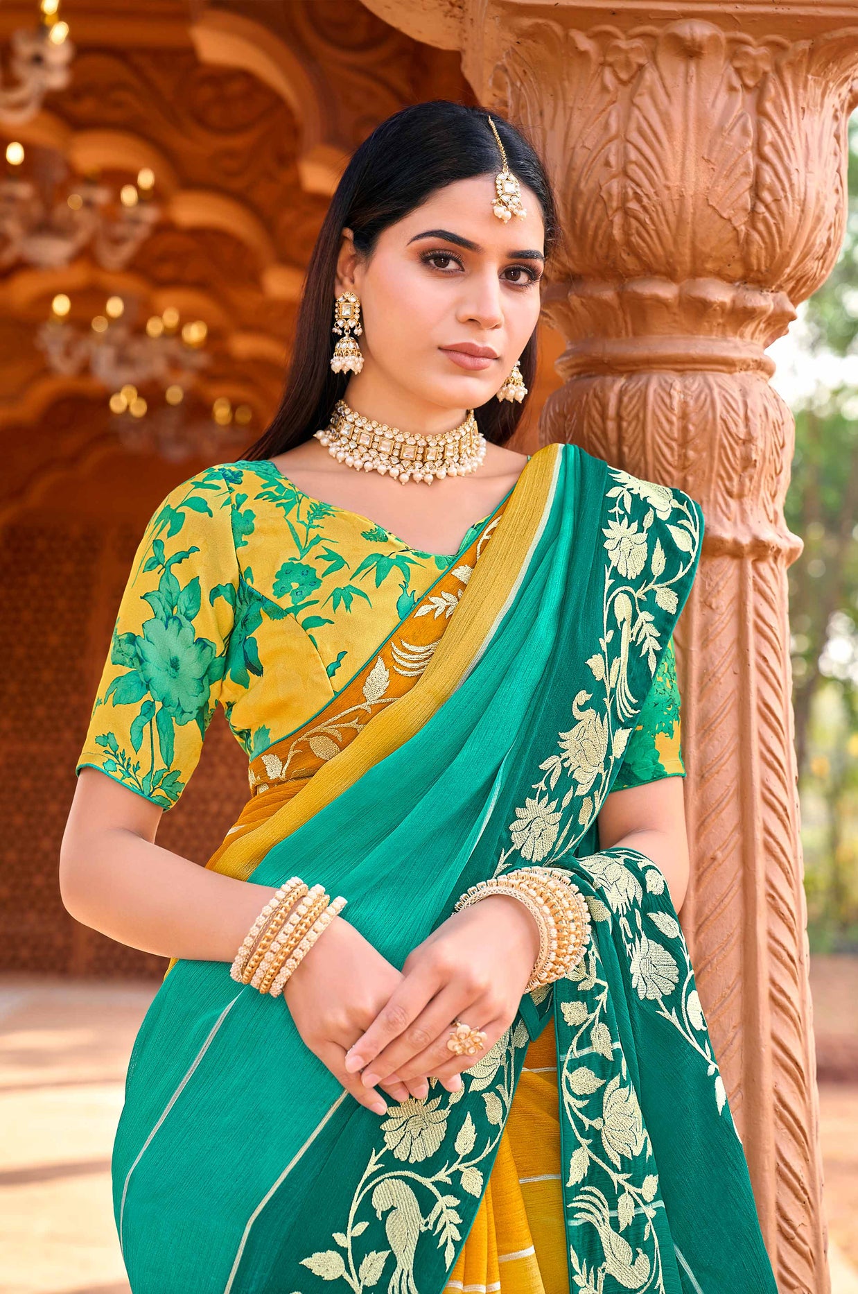 designer embroidered saree