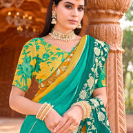 designer embroidered saree