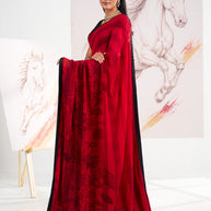 Laxmipati Murli Red Georgette Floral Saree
