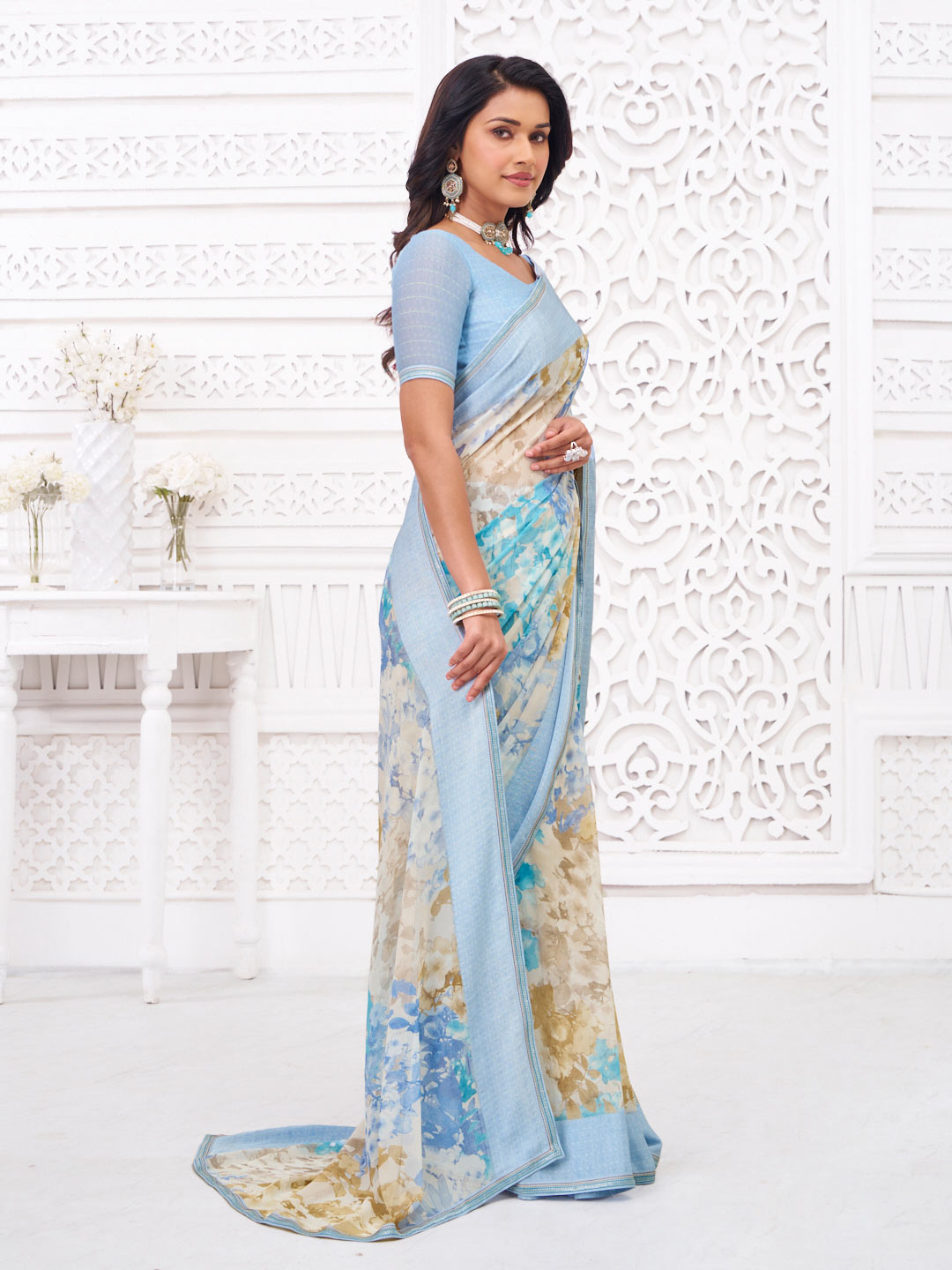 lightweight georgette saree outfit