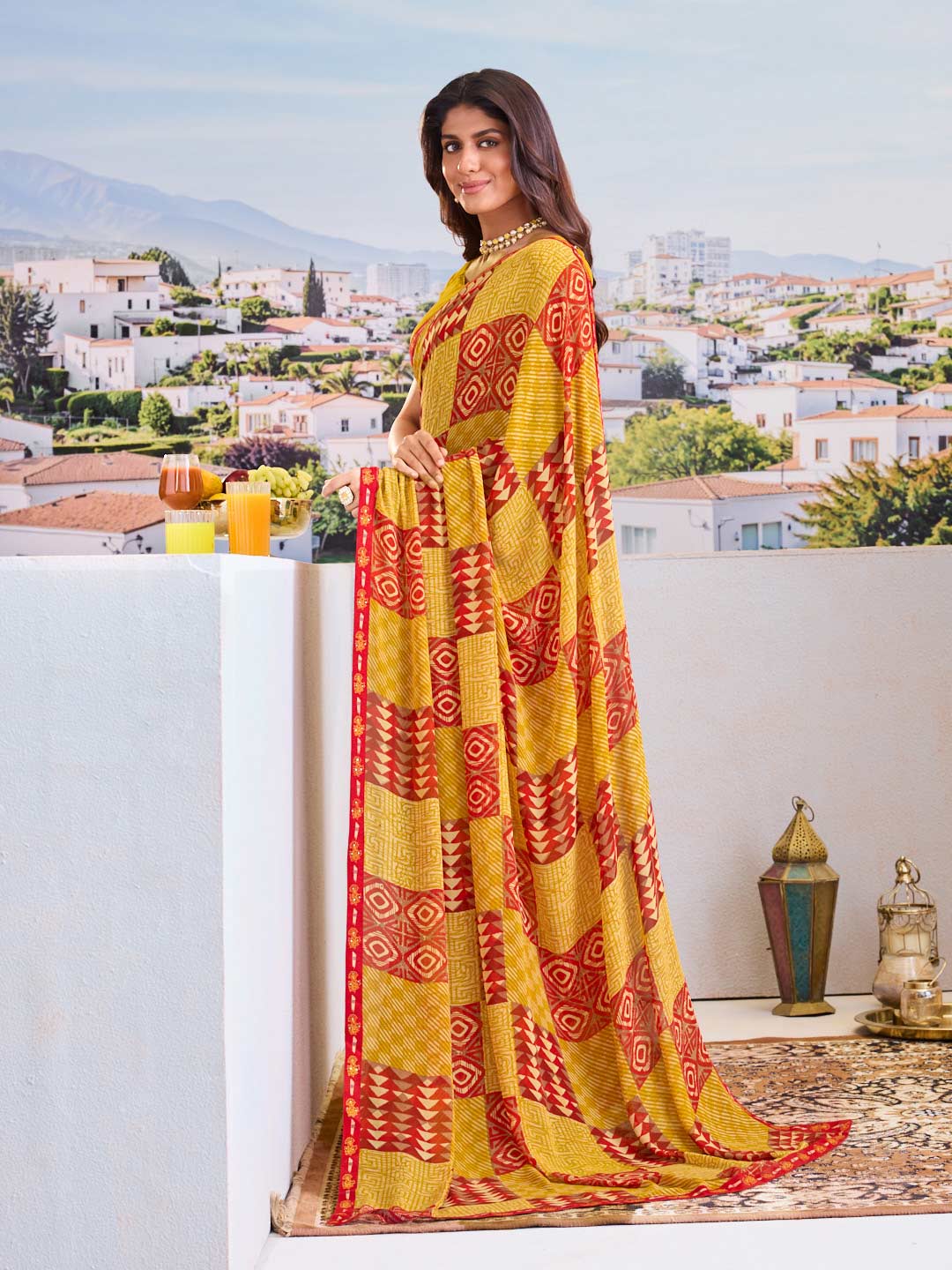 Trendy printed saree
