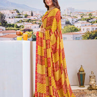 Trendy printed saree