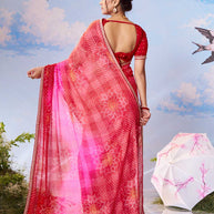 pink banarasi silk saree traditional wear 
