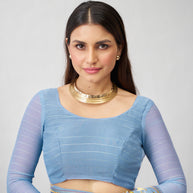 Laxmipati Bhaavana Blue Georgette Floral Printed Saree