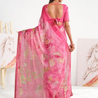 Laxmipati Murli Pink Chiffon Floral Saree
