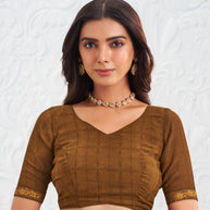 brown georgette saree