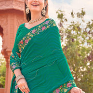 designer embroidered chiffon saree