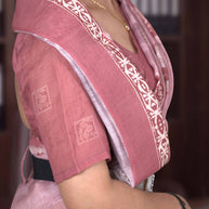 pink cotton saree