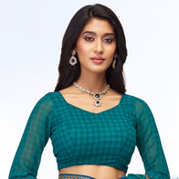 blue georgette saree