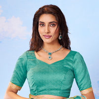 Green woven patterned chiffon saree ethnic wear ethnic wear