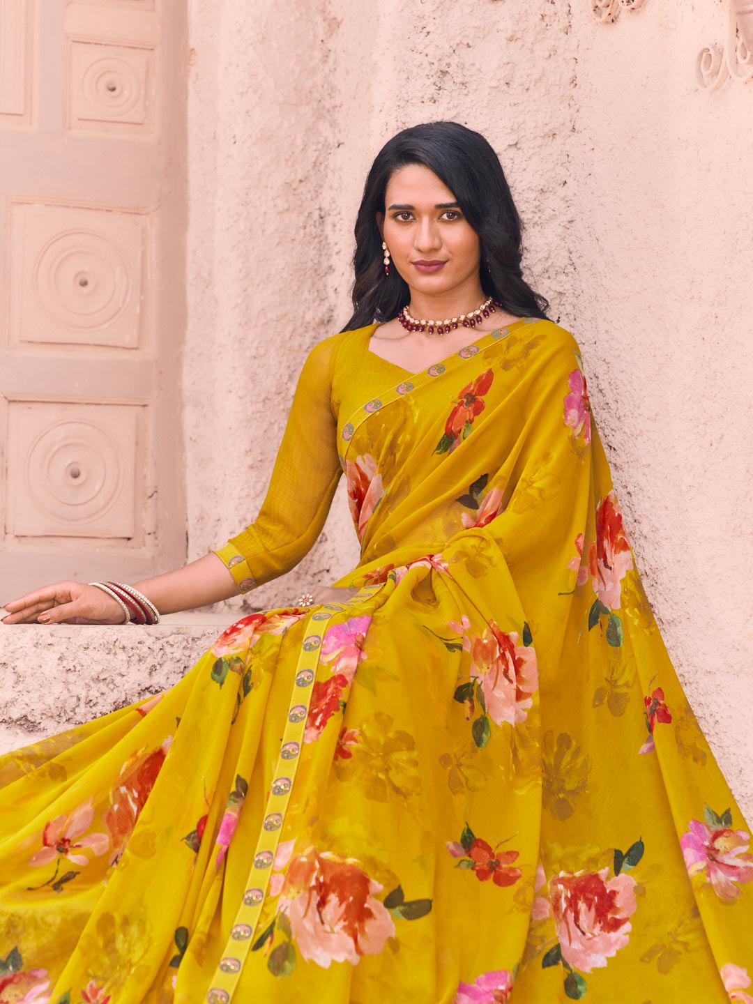 lightweight georgette saree style