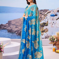 Blue floral saree lightweight style