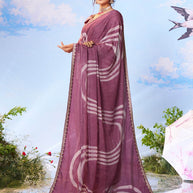 Purple zari woven silk saree wedding wear 