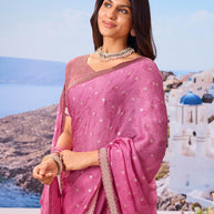 Trendy pink saree modern style