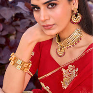red saree for festive wear