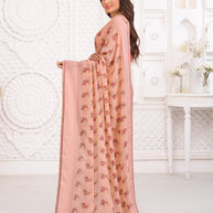 peach saree for summer wear