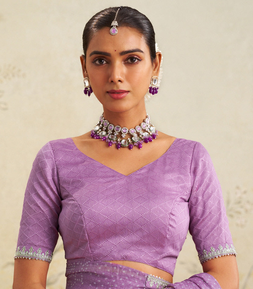 purple colour saree