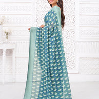 blue saree for casual wear