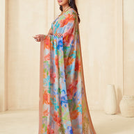 Multicolor printed saree daily wear