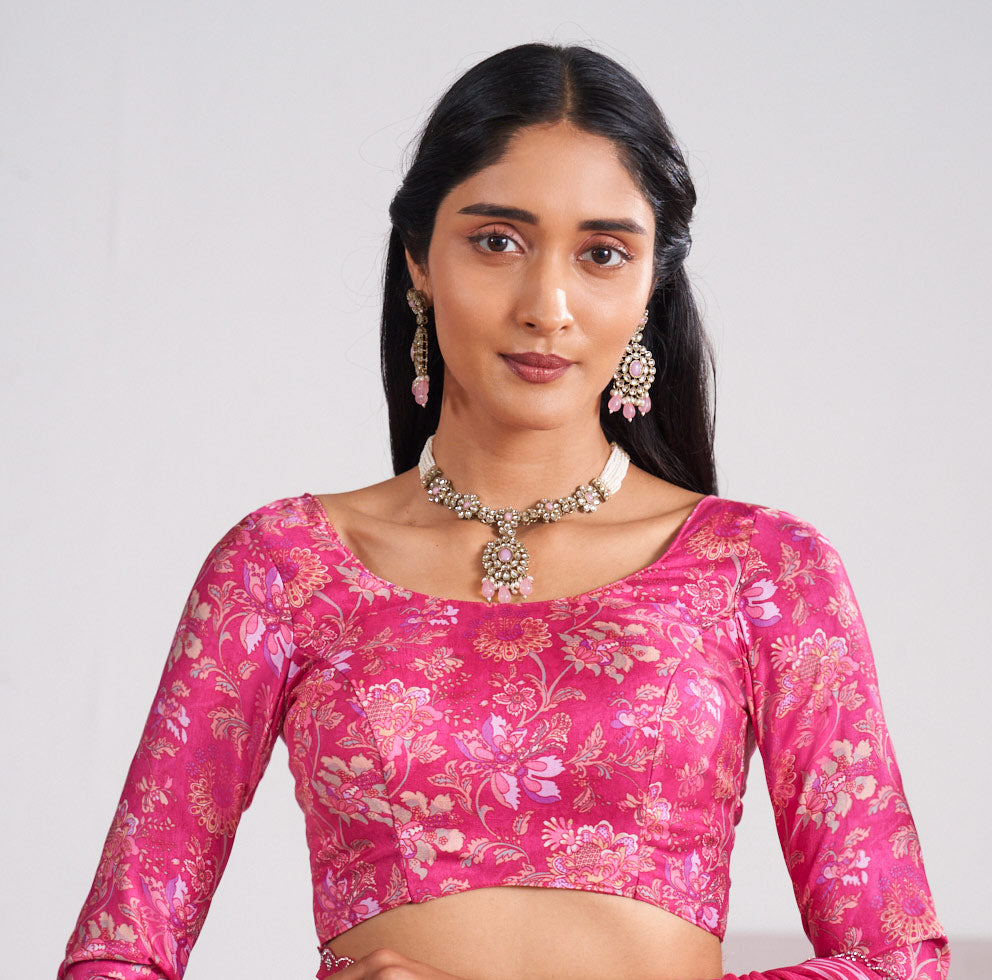 Laxmipati Murli Pink Chiffon Ikkat Saree