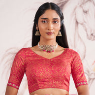 Laxmipati Murli Orange Silk Blend Floral Saree