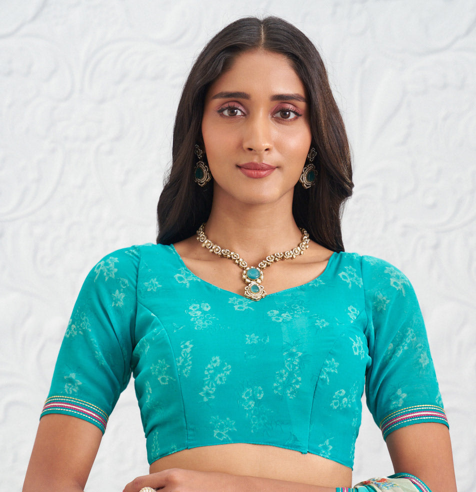 blue georgette saree