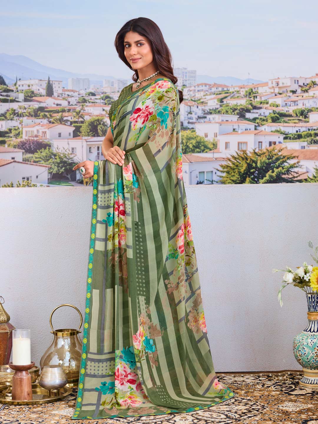 Buy green saree online