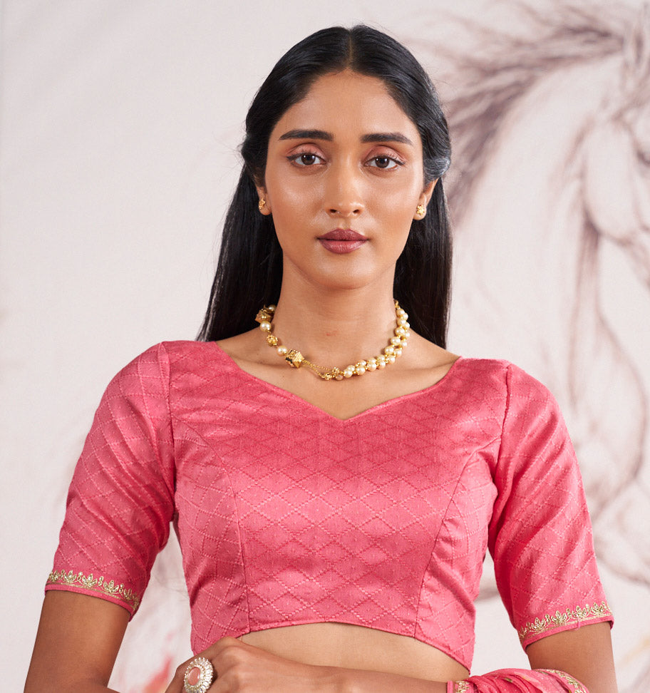 Laxmipati Murli Pink Chiffon Floral Saree