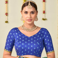 green georgette saree