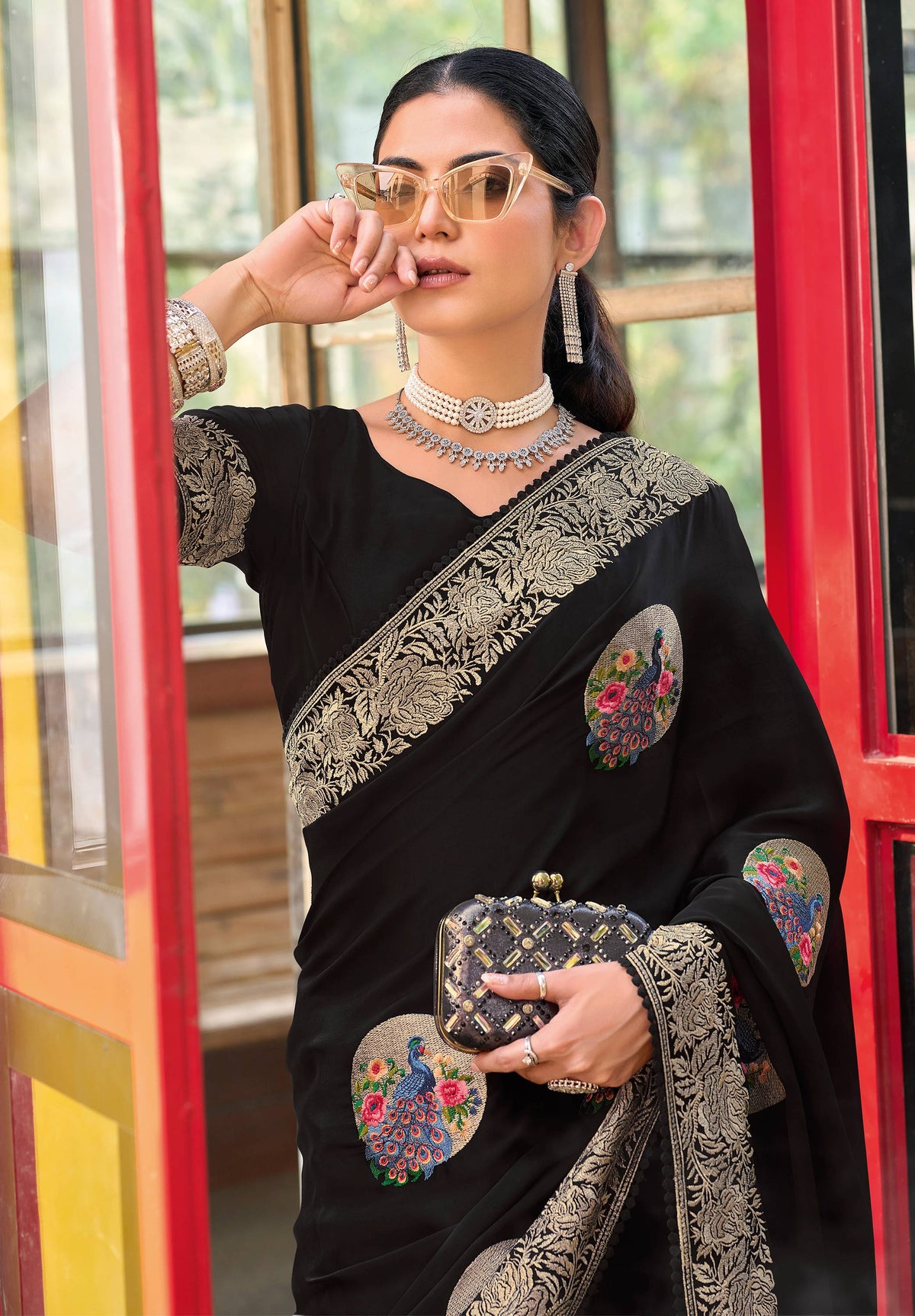 black saree for party wear