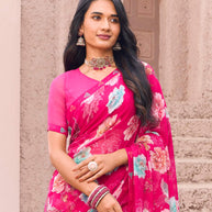 lightweight georgette printed saree