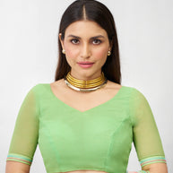 Laxmipati Bhaavana Green Georgette Floral Printed Saree