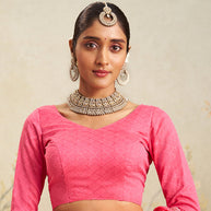 pink chiffon saree