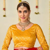 red georgette saree