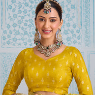 Laxmipati Aanya Yellow Chiffon Embroidered Saree