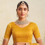 yellow chiffon saree