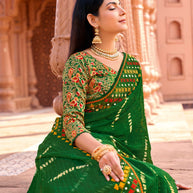 designer bandhani style saree