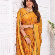 lightweight georgette saree styling