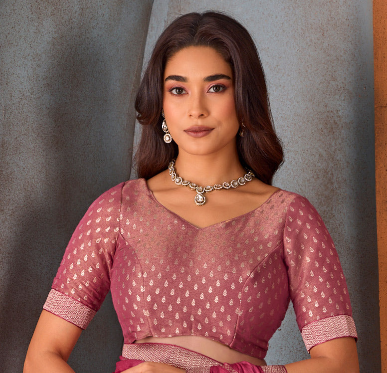 pink colour saree
