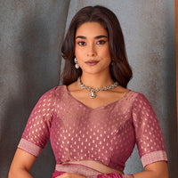 pink colour saree